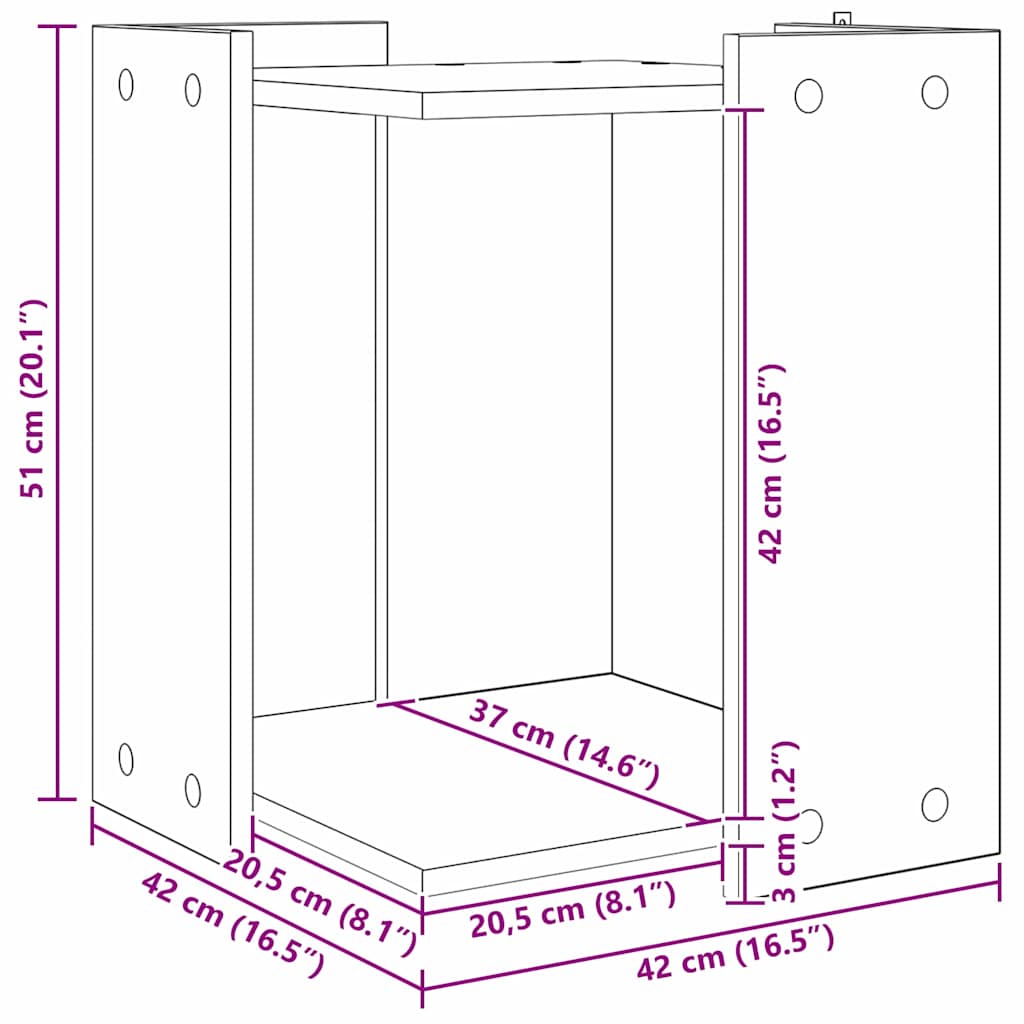 Rifugio per lettiera per gatti Rovere Nero 42 x 42 x 51 cm | homemem39