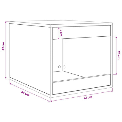 Rifugio per lettiera per gatti Rovere Nero 47 x 59 x 42 cm