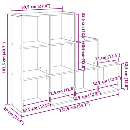 Libreria divisoria Rovere Nero 137,5 x 29 x 103,5 cm