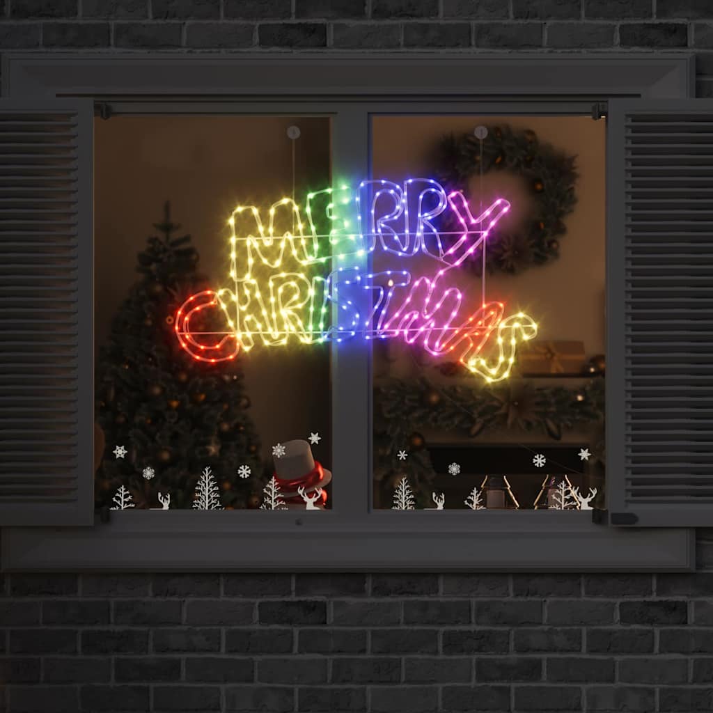 Insegna di Natale con 240 LED Multicolore 99,5 x 54 cm PVC | homemem39