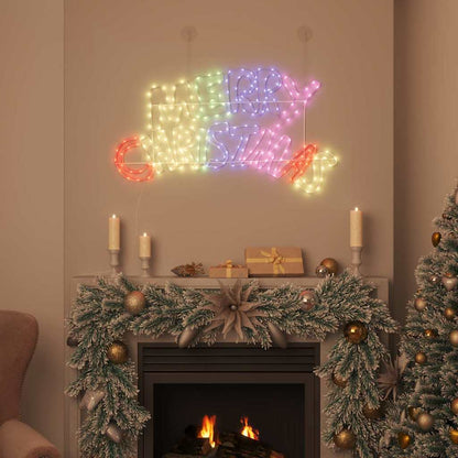 Insegna di Natale con 240 LED Multicolore 99,5 x 54 cm PVC | homemem39