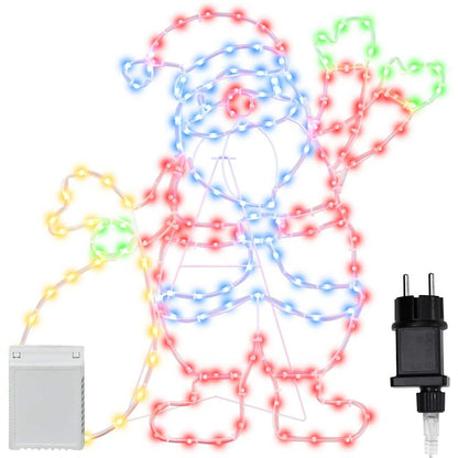 Luce Babbo Natale Multicolore 58.5 x 60 x 1.3 cm Ferro | homemem39