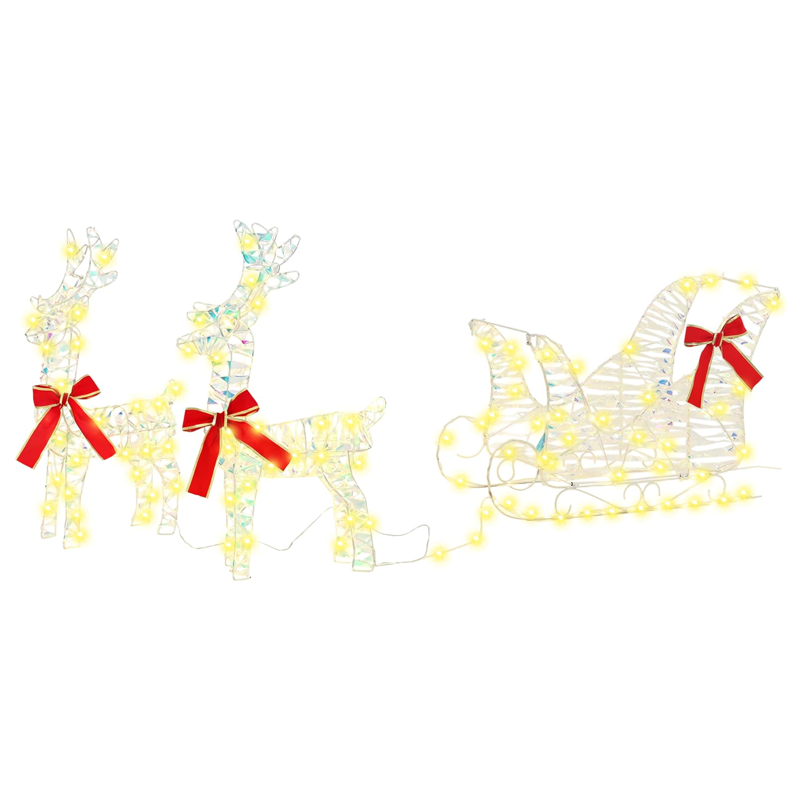Slitta trainata da renna Bianco caldo 30 x 12 x 54,5 cm PET | homemem39