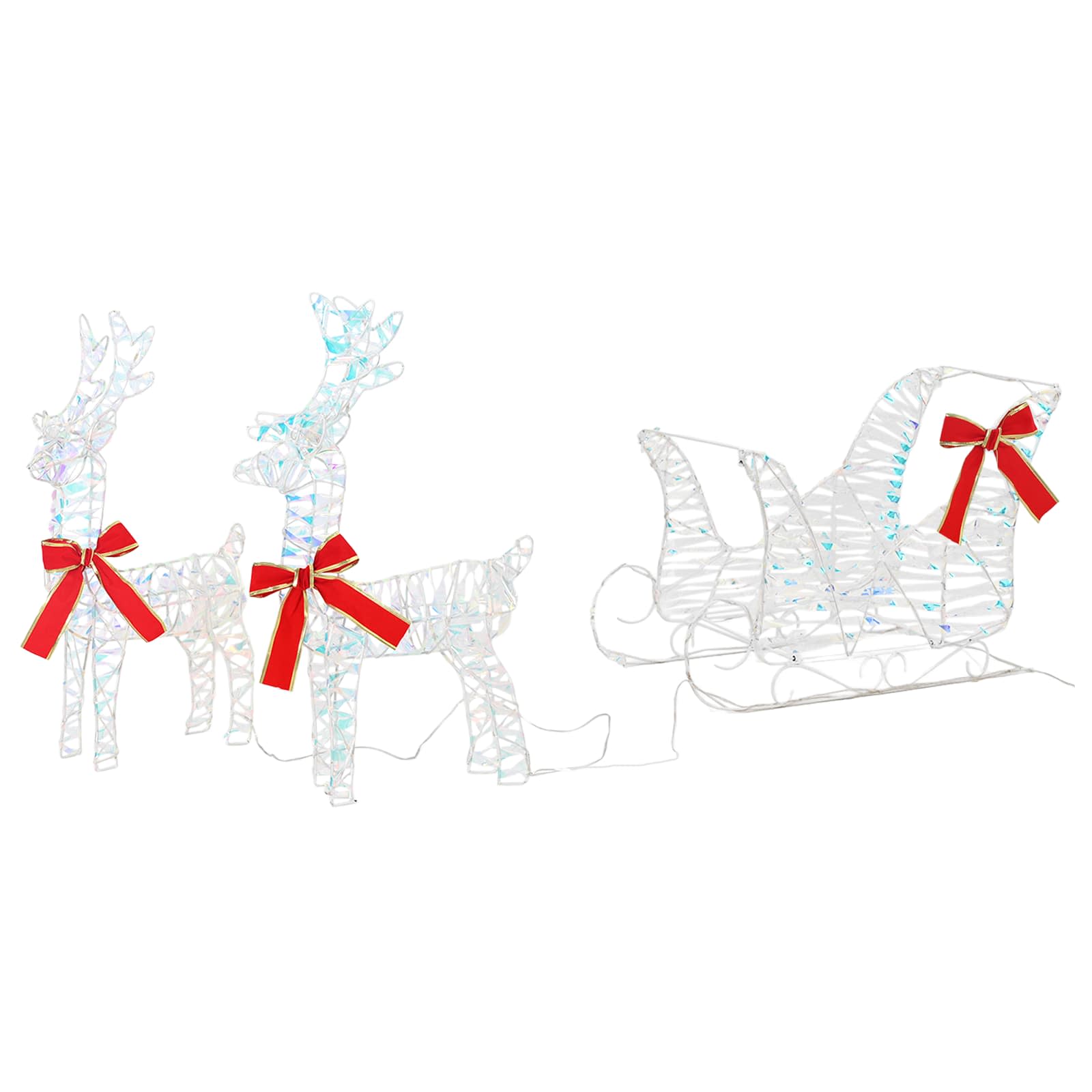 Slitta trainata da renna Bianco caldo 30 x 12 x 54,5 cm PET | homemem39