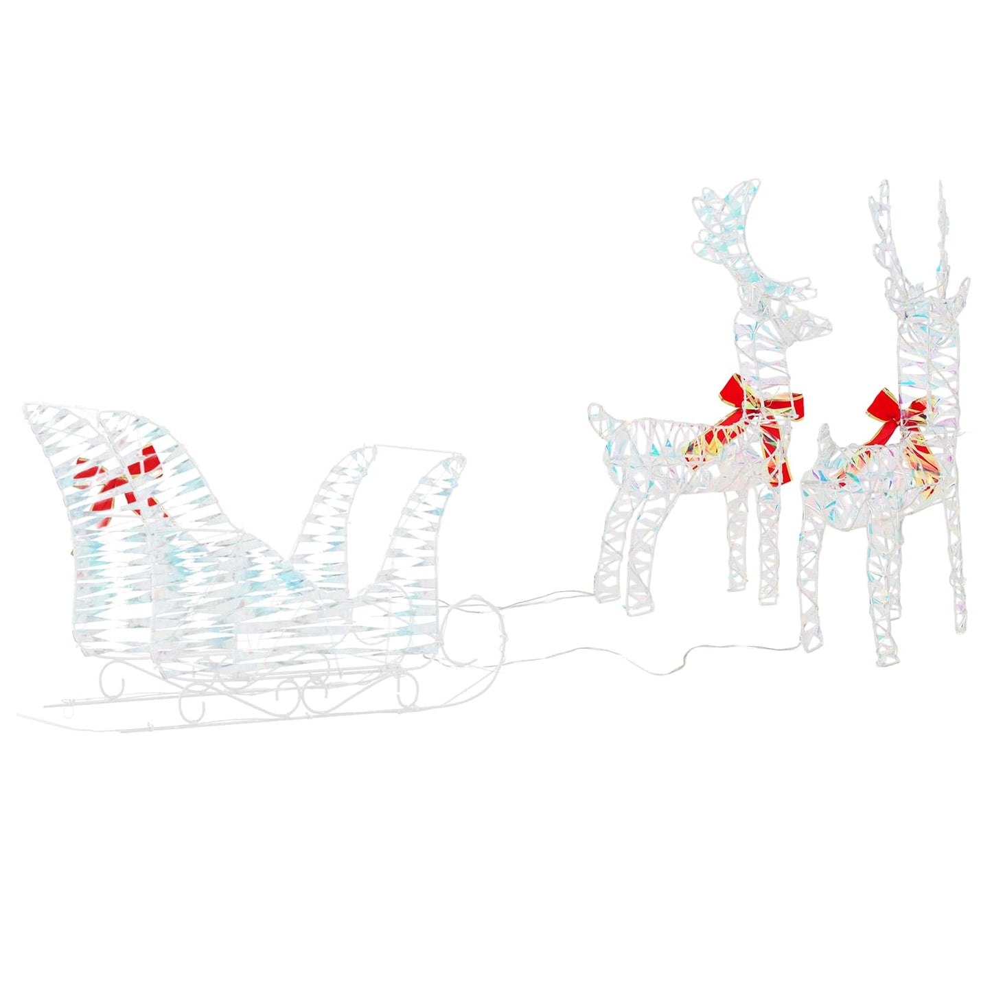 Slitta trainata da renna Bianco caldo 30 x 12 x 54,5 cm PET | homemem39