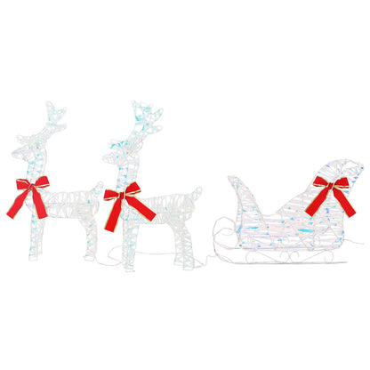 Slitta trainata da renna Bianco caldo 30 x 12 x 54,5 cm PET | homemem39