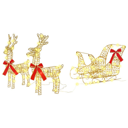 Slitta trainata da renna Bianco caldo 30 x 12 x 55 cm PET | homemem39