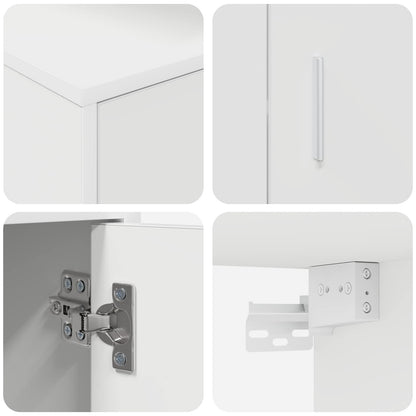 Set mobile TV Montaggio a parete 4 pcs Bianco Legno multistrato