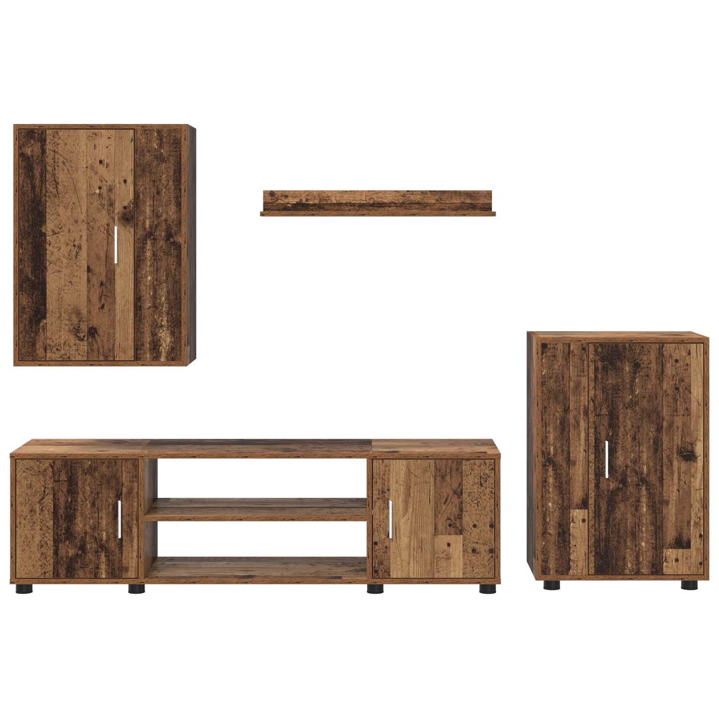 Set mobile TV 4 pcs Legno vecchio Legno multistrato