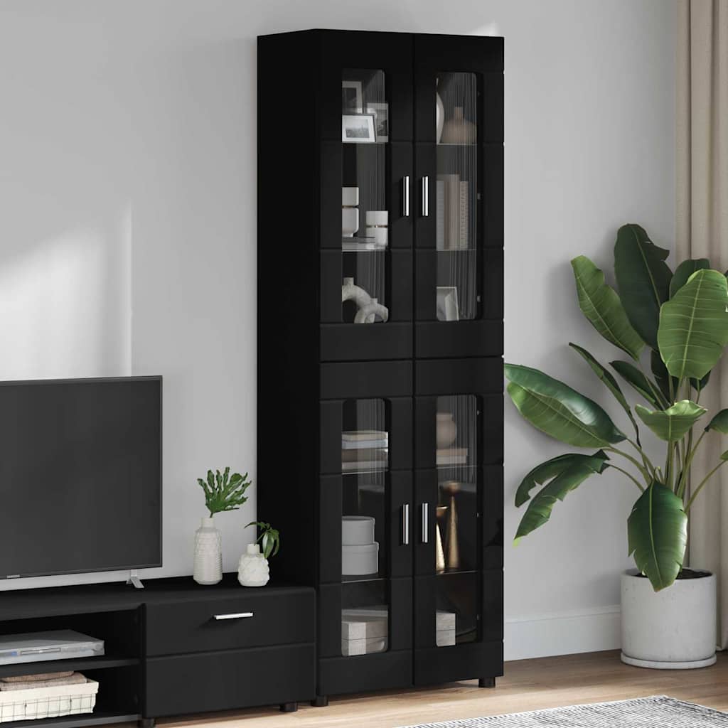 Credenza FLORIN Nero 60 x 35 x 182 cm Legno multistrato