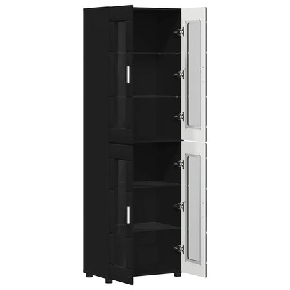 Credenza FLORIN Nero 60 x 35 x 182 cm Legno multistrato
