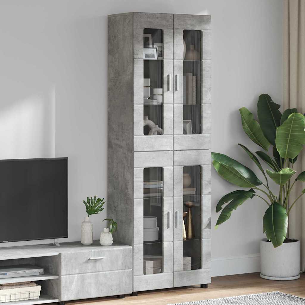 Credenza con lo scaffale FLORIN Grigio cemento 60 x 35 x 182 cm