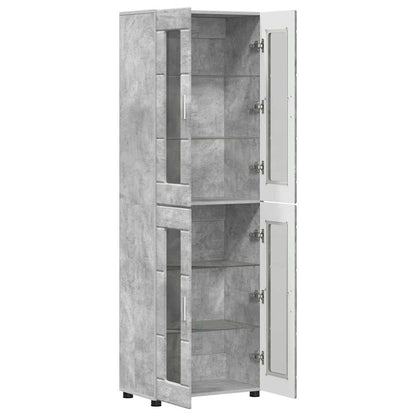 Credenza Grigio cemento 60 x 35 x 182 cm Legno multistrato