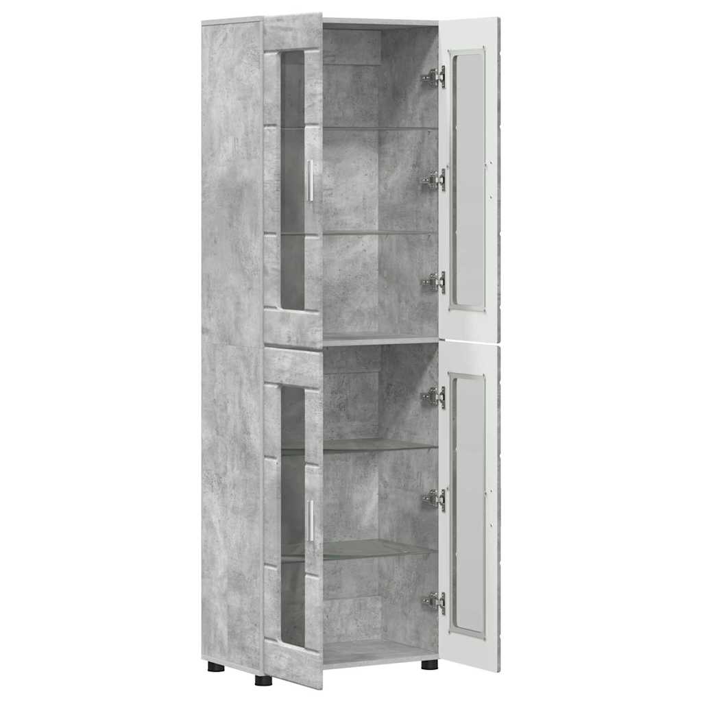 Credenza con lo scaffale FLORIN Grigio cemento 60 x 35 x 182 cm
