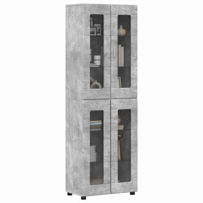 Credenza con lo scaffale FLORIN Grigio cemento 60 x 35 x 182 cm