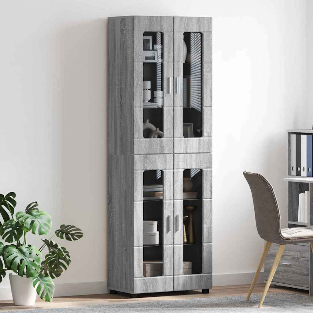 Credenza Grigio Sonoma 60 x 35 x 182 cm Legno multistrato