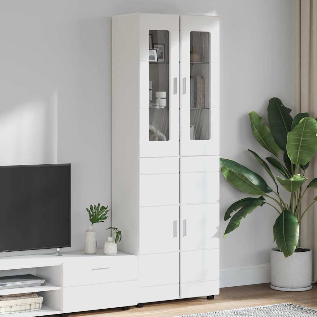 Credenza con porta Bianco 60 x 35 x 182 cm Legno multistrato