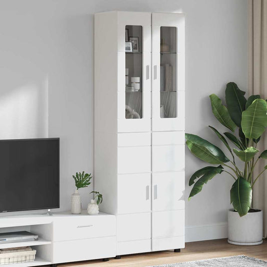 Credenza FLORIN Bianco 60 x 35 x 182 cm Legno multistrato