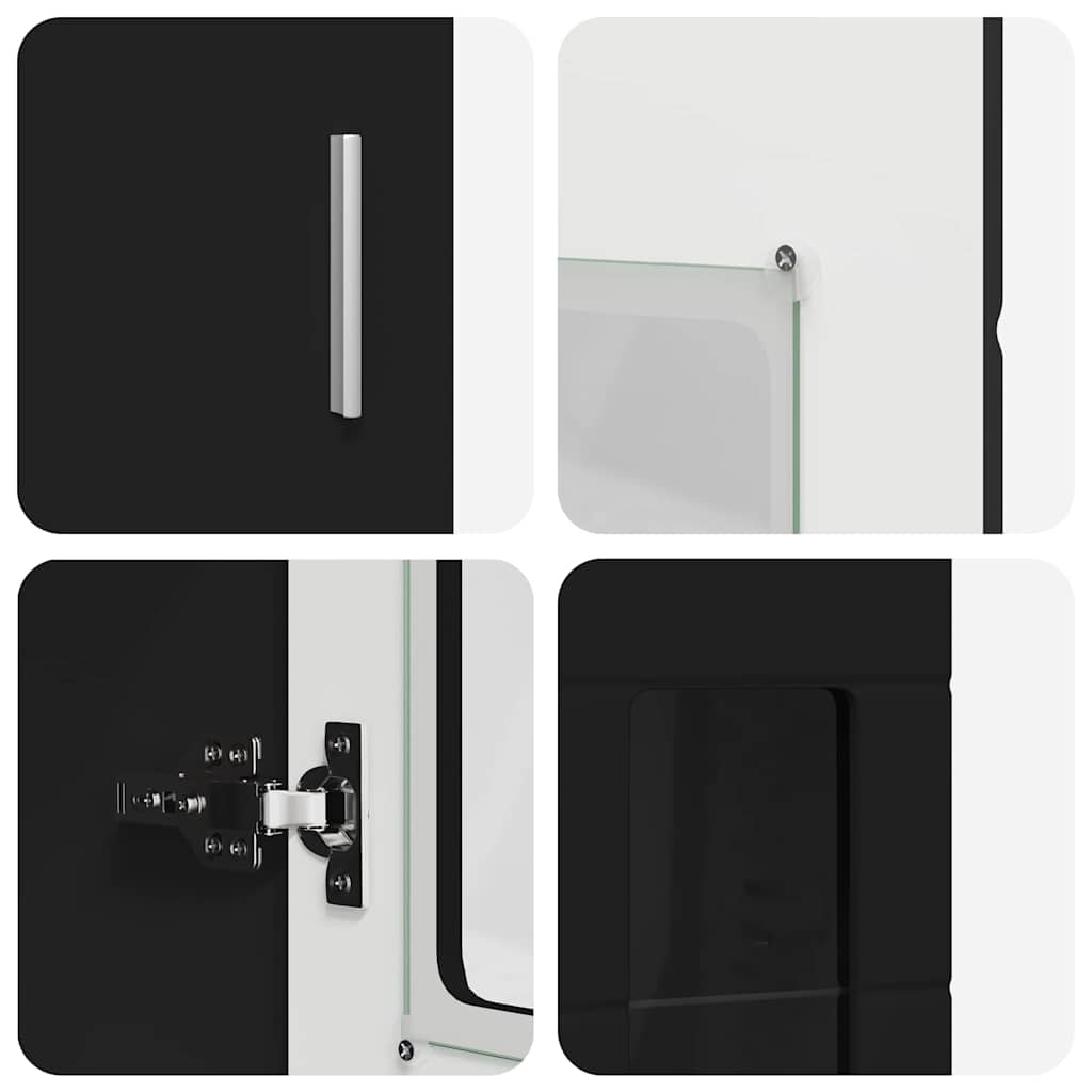 Credenza con porta Nero 60 x 35 x 182 cm Legno multistrato