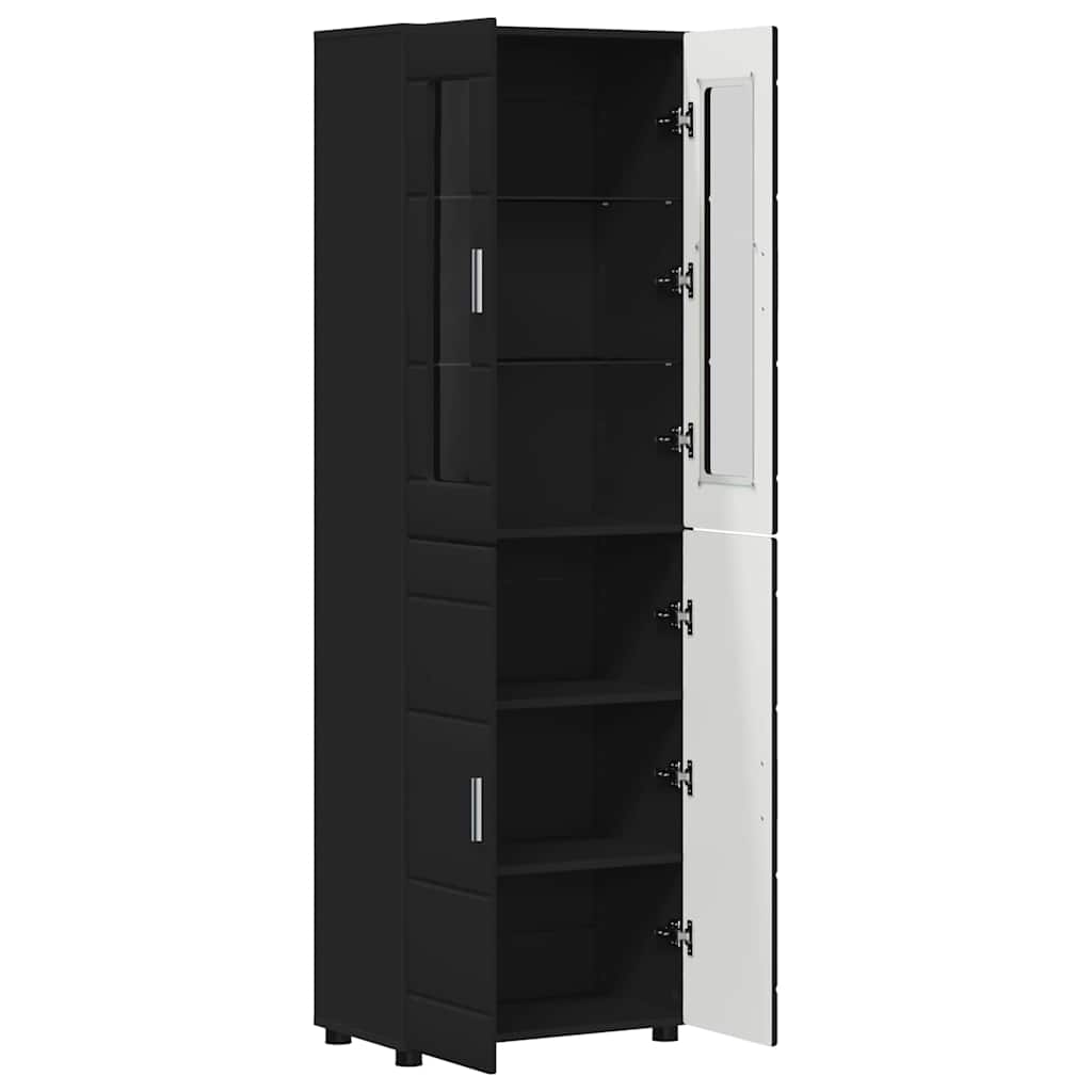 Credenza FLORIN Nero 60 x 35 x 182 cm Legno multistrato