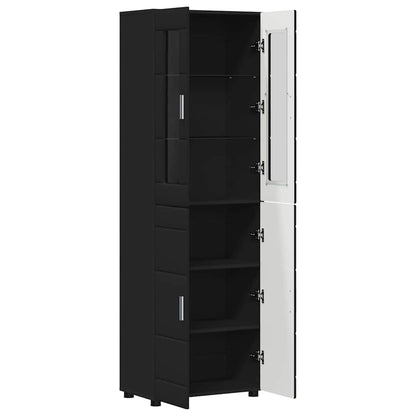 Credenza FLORIN Nero 60 x 35 x 182 cm Legno multistrato