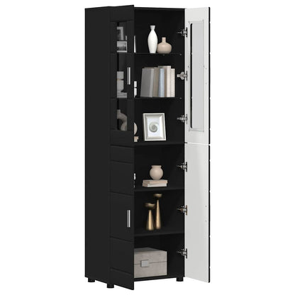 Credenza FLORIN Nero 60 x 35 x 182 cm Legno multistrato