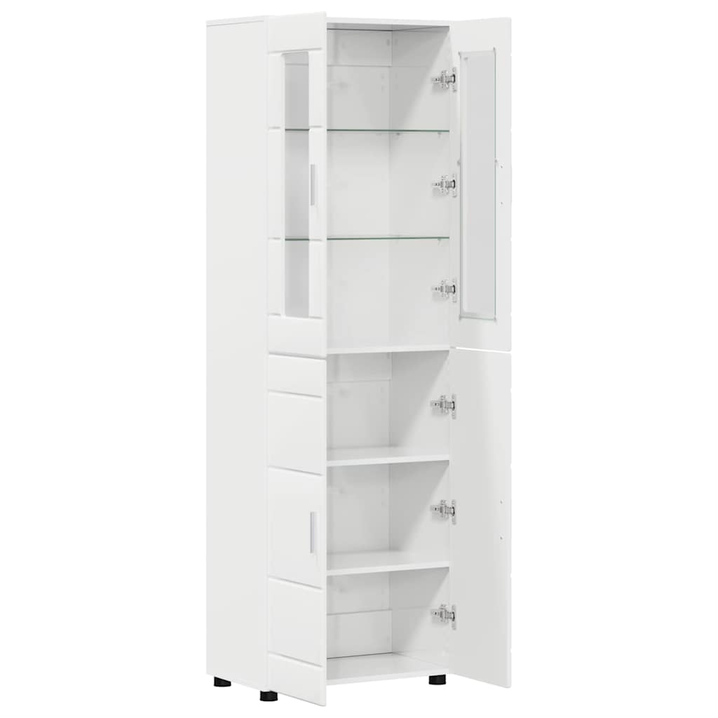 Credenza Bianco Lucido 60 x 35 x 182 cm Legno multistrato