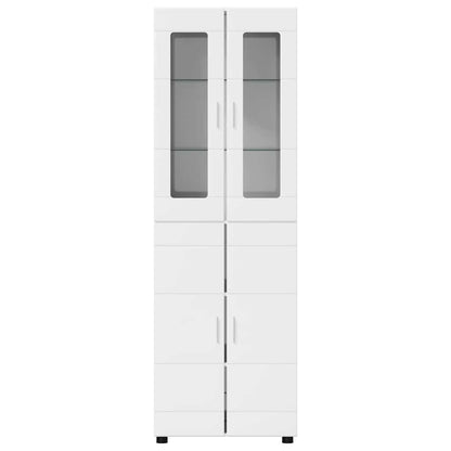 Credenza con lo scaffale FLORIN Bianco Lucido 60 x 35 x 182 cm