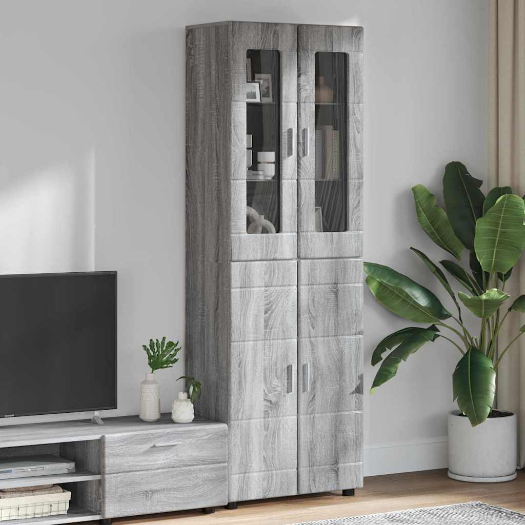 Credenza Grigio Sonoma 60 x 35 x 182 cm Legno multistrato