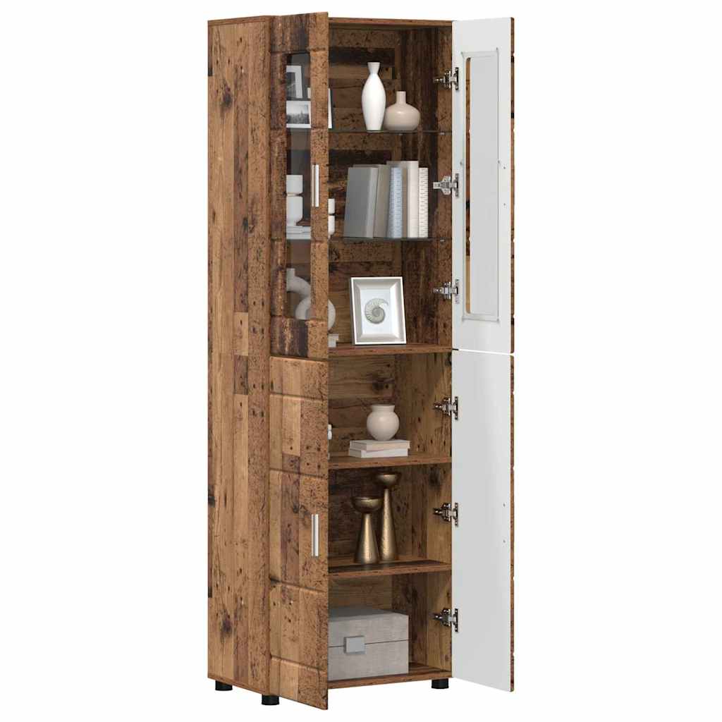 Credenza con lo scaffale FLORIN Legno vecchio 60 x 35 x 182 cm