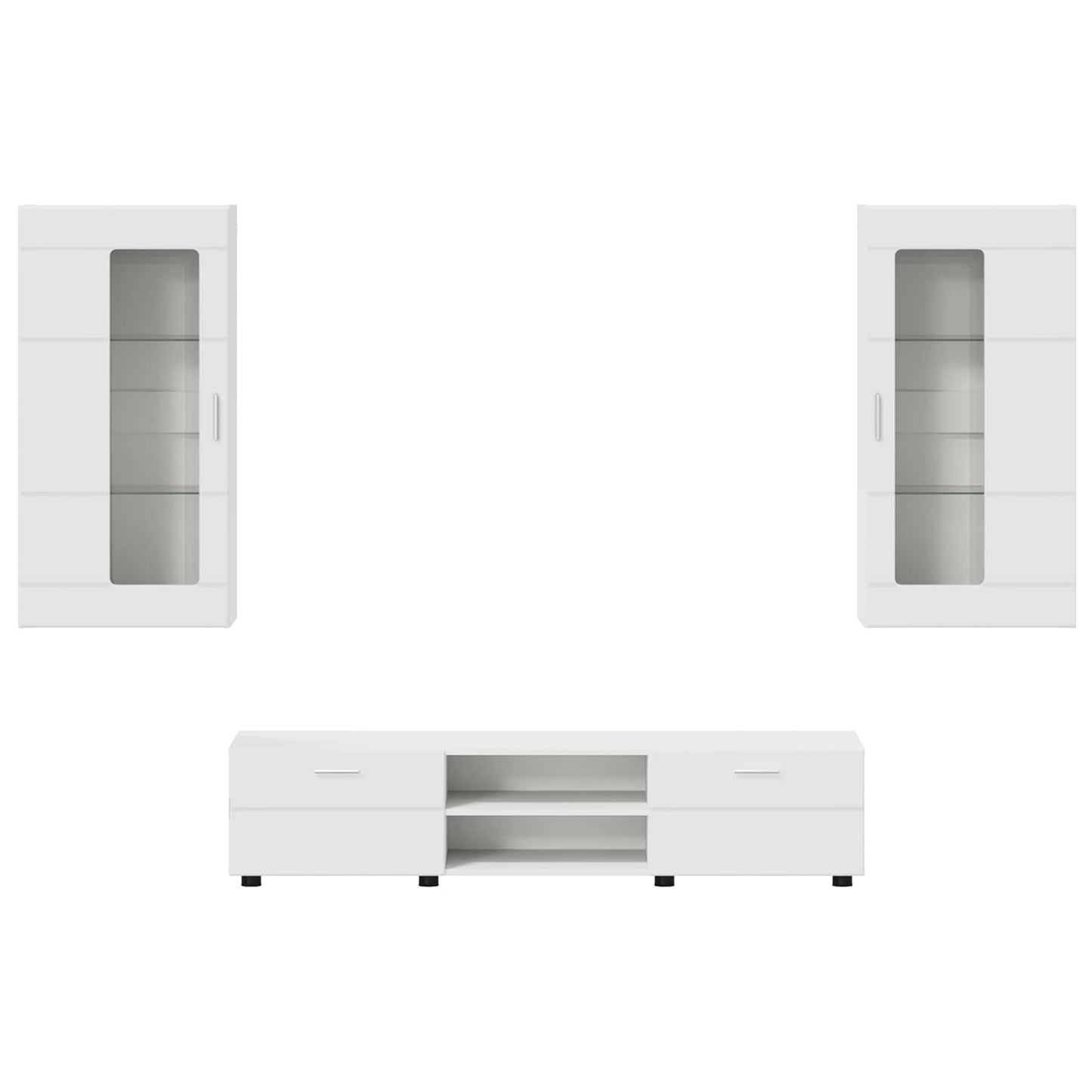 Set mobile TV con porta FLORIN 3 pcs Bianco Legno multistrato