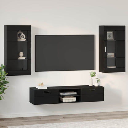 Set mobile TV con cassetto FLORIN 3 pcs Nero Legno multistrato | homemem39