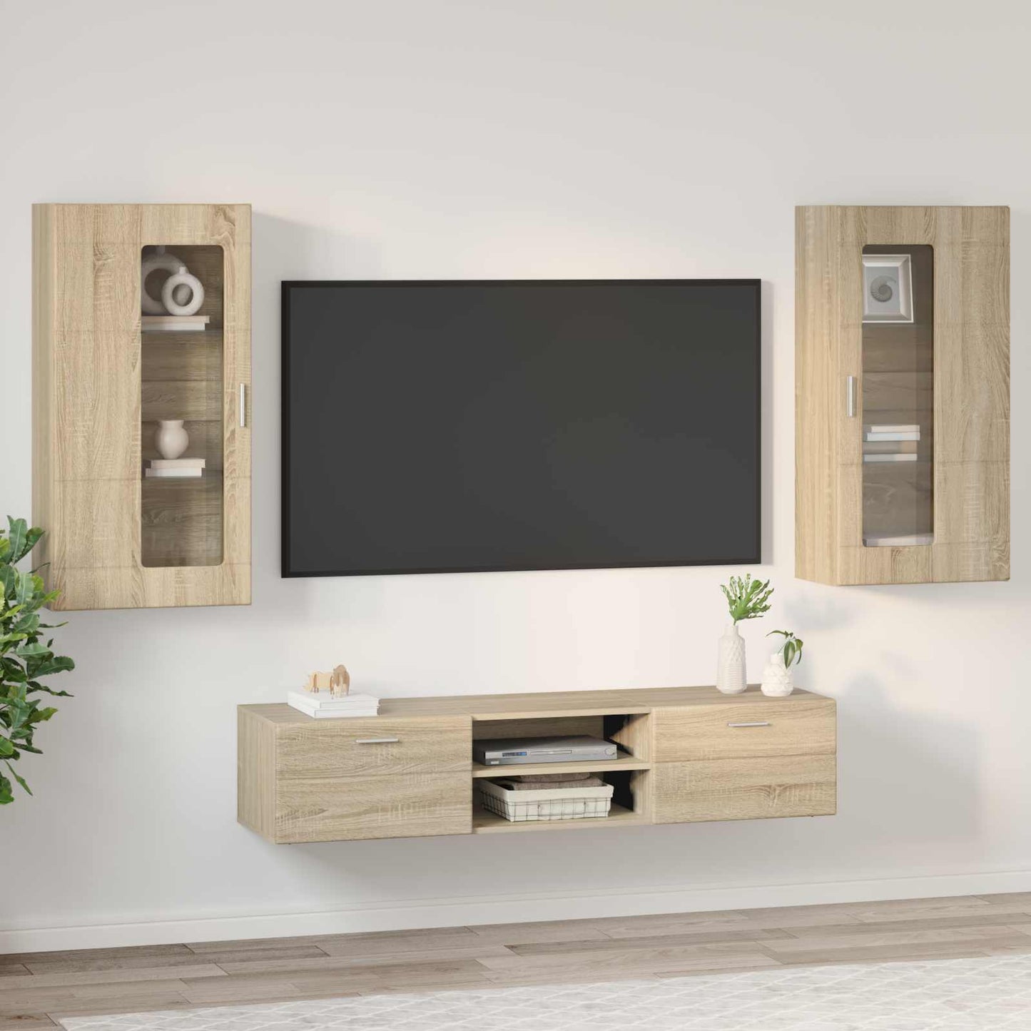 Set mobile TV FLORIN 3 pcs Rovere Sonoma Legno multistrato | homemem39