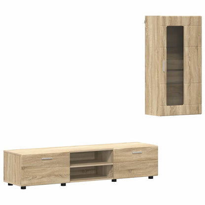 Set mobile TV con cassetto Rovere Sonoma Legno multistrato