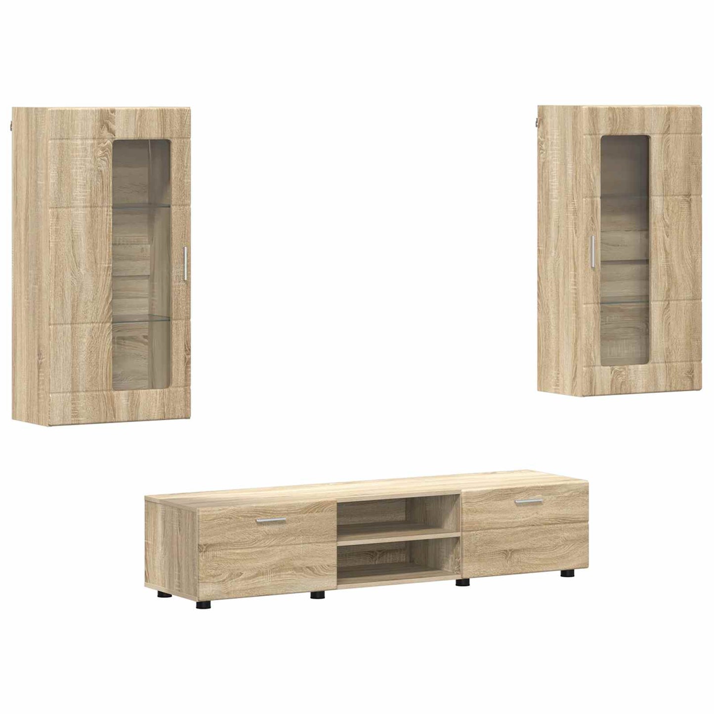 Set mobile TV FLORIN 3 pcs Rovere Sonoma Legno multistrato | homemem39