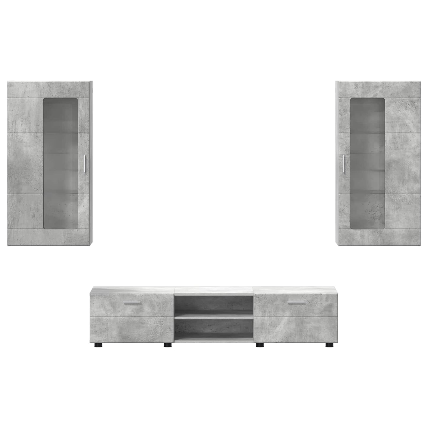 Set mobile TV FLORIN 3 pcs Grigio cemento Legno multistrato