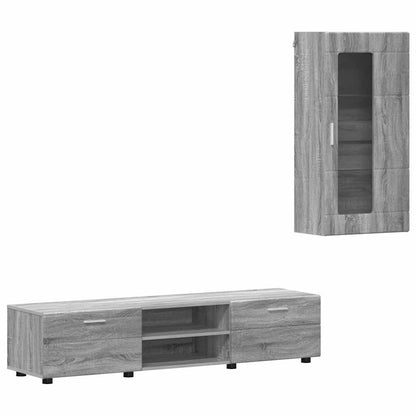 Set mobile TV con cassetto Grigio Sonoma Legno multistrato