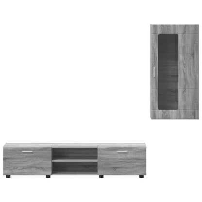 Set mobile TV con cassetto Grigio Sonoma Legno multistrato