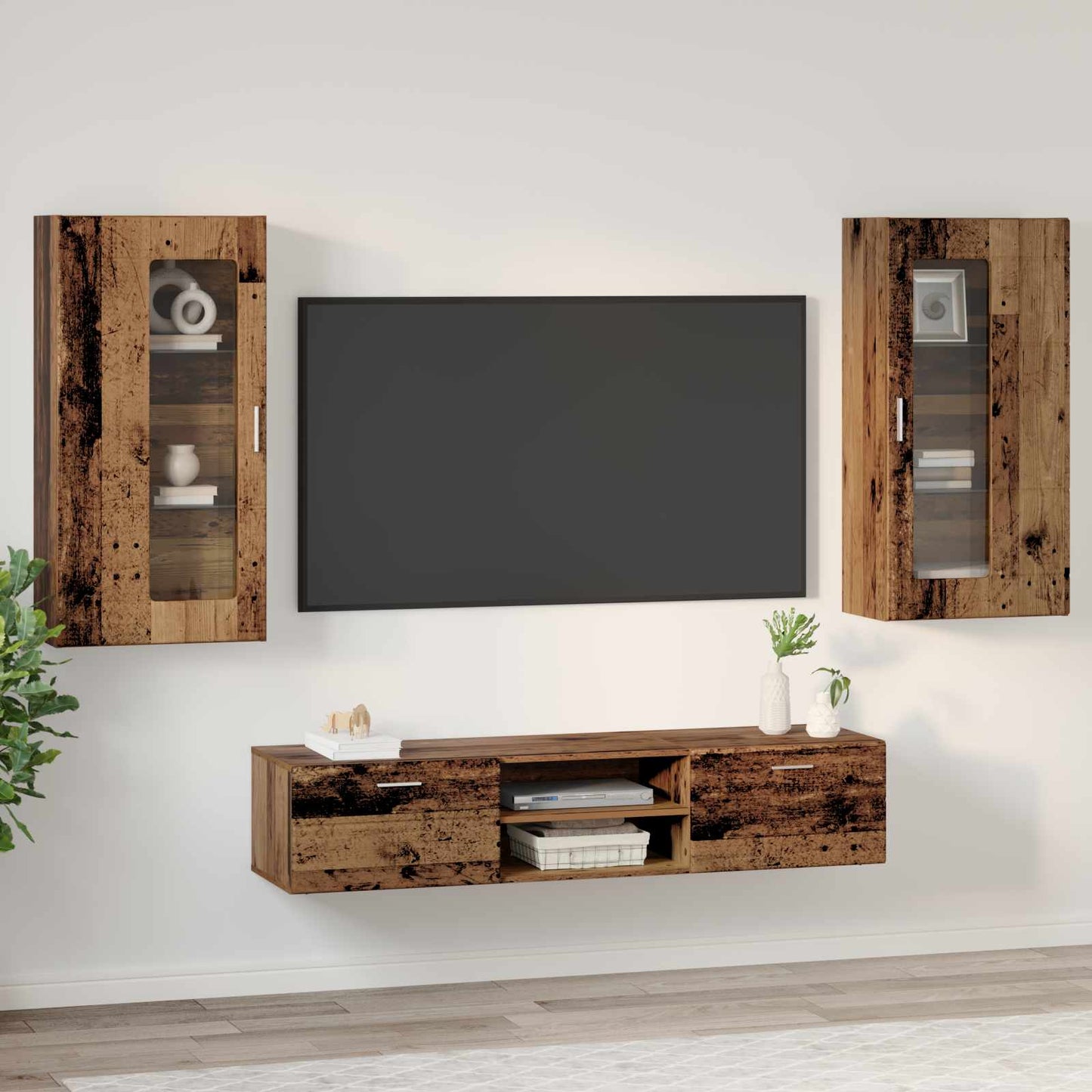 Set mobile TV FLORIN 3 pcs Legno vecchio Legno multistrato | homemem39
