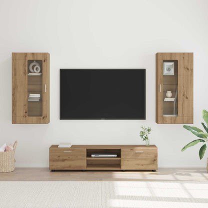 Set mobile TV FLORIN 3 pcs Rovere artigianale Legno multistrato
