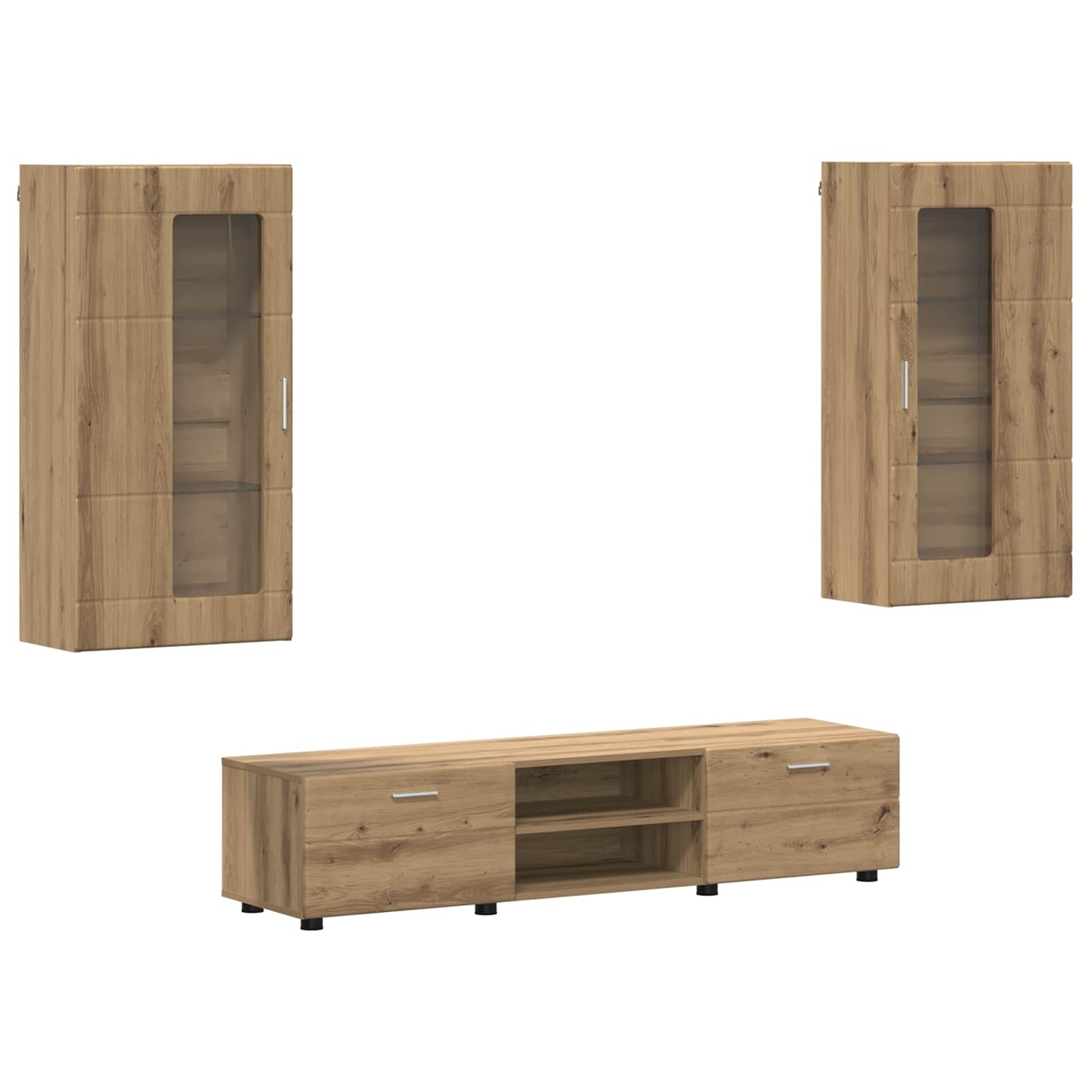 Set mobile TV FLORIN 3 pcs Rovere artigianale Legno multistrato | homemem39