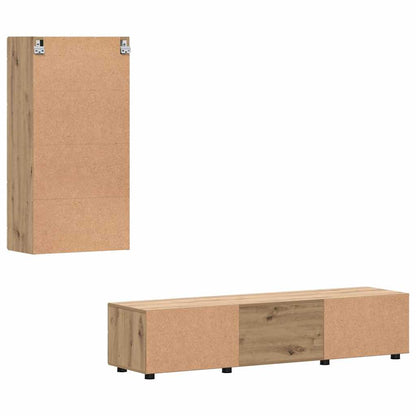 Set mobile TV con cassetto Rovere artigianale Legno multistrato