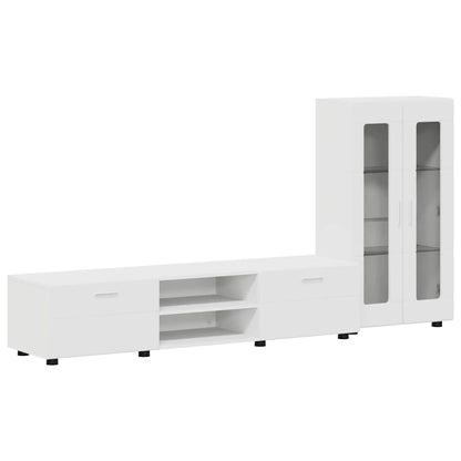 Set mobile TV con cassetto con porta Bianco Legno multistrato