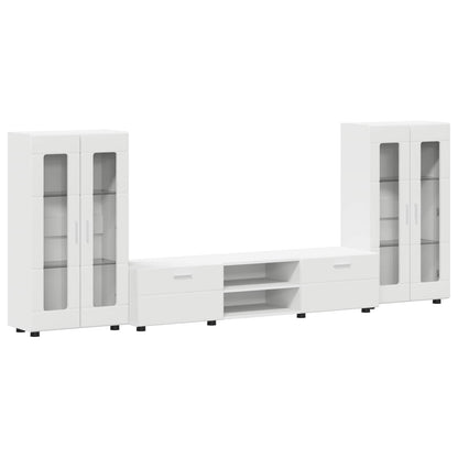 Set mobile TV con porta FLORIN 3 pcs Bianco Legno multistrato | homemem39