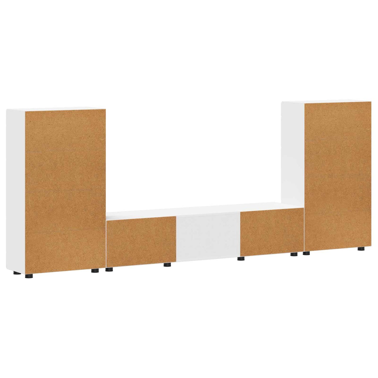 Set mobile TV con porta FLORIN 3 pcs Bianco Legno multistrato | homemem39