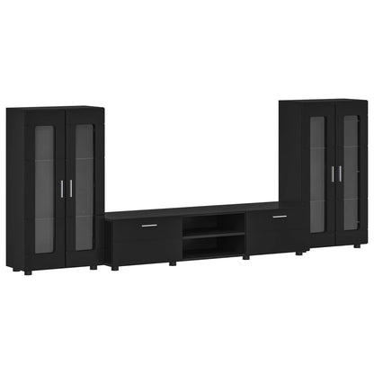 Set mobile TV con cassetto FLORIN 3 pcs Nero Legno multistrato | homemem39
