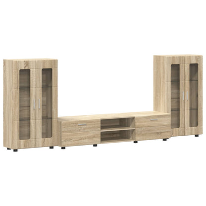 Set mobile TV FLORIN 3 pcs Rovere Sonoma Legno multistrato | homemem39