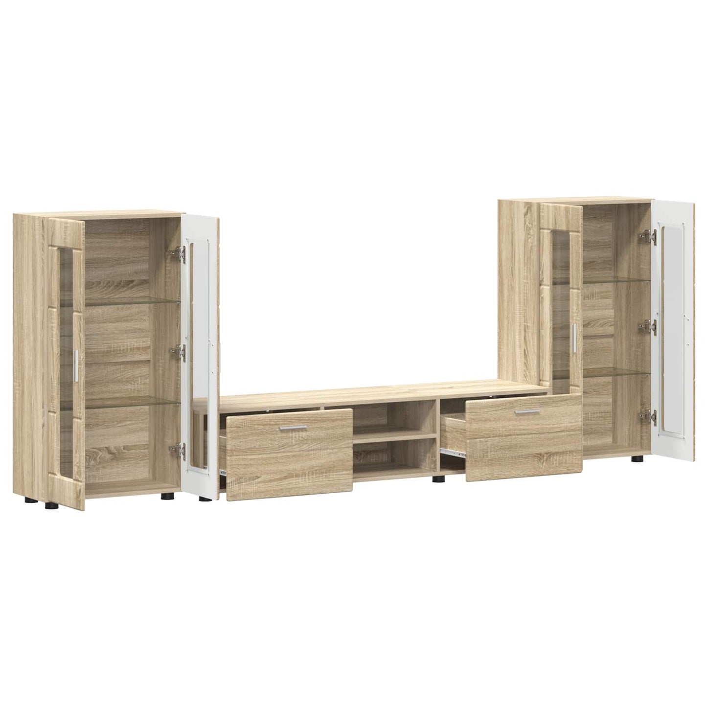 Set mobile TV FLORIN 3 pcs Rovere Sonoma Legno multistrato | homemem39
