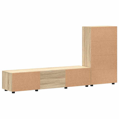 Set mobile TV con cassetto Rovere Sonoma Legno multistrato