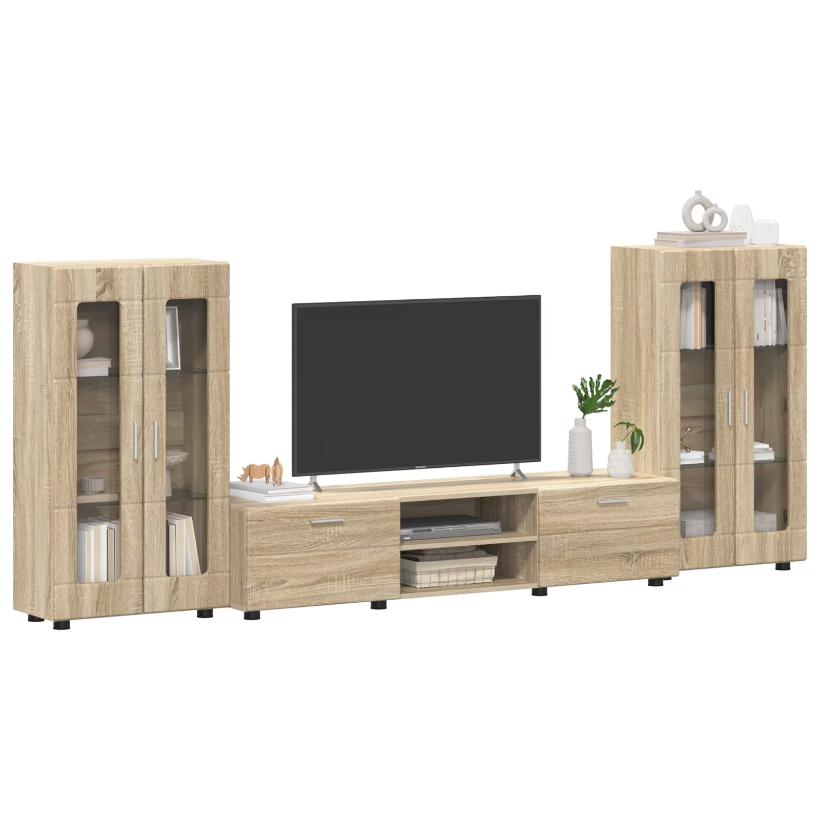 Set mobile TV FLORIN 3 pcs Rovere Sonoma Legno multistrato | homemem39